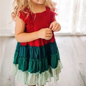 Cheeky Plum Brielle Shimmer Dress - Holiday Cheer - 2T
